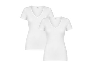 Beeren Ondergoed 2-PACK DAMES T-SHIRT MET V-HALS EN KORTE MOUW M3000 WIT