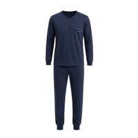 Heren pyjama 100% Katoen met V-hals van Gionettic Navy