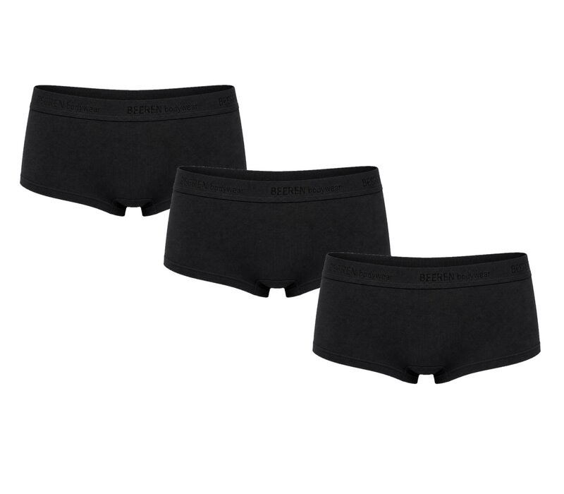 Beeren 3-pack Dames hipster Beeren Young Zwart
