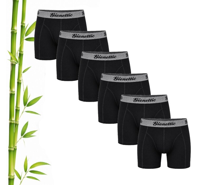 6-PACK GIONETTIC BAMBOE HEREN BOXERSHORTS ZWART