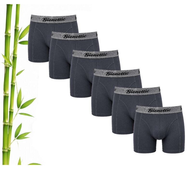 6-PACK GIONETTIC BAMBOE HEREN BOXERSHORTS ANTRACIET