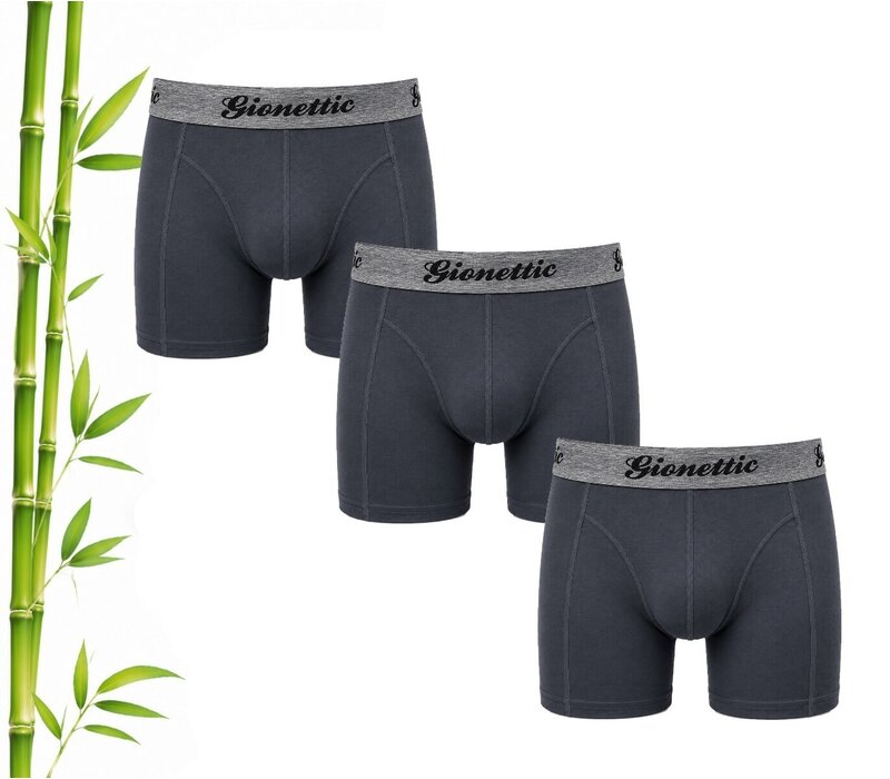 3-PACK GIONETTIC BAMBOE HEREN BOXERSHORTS ANTRACIET