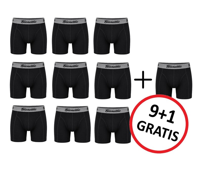 9+1 GRATIS PACK GIONETTIC MODAL HEREN BOXERSHORTS ZWART