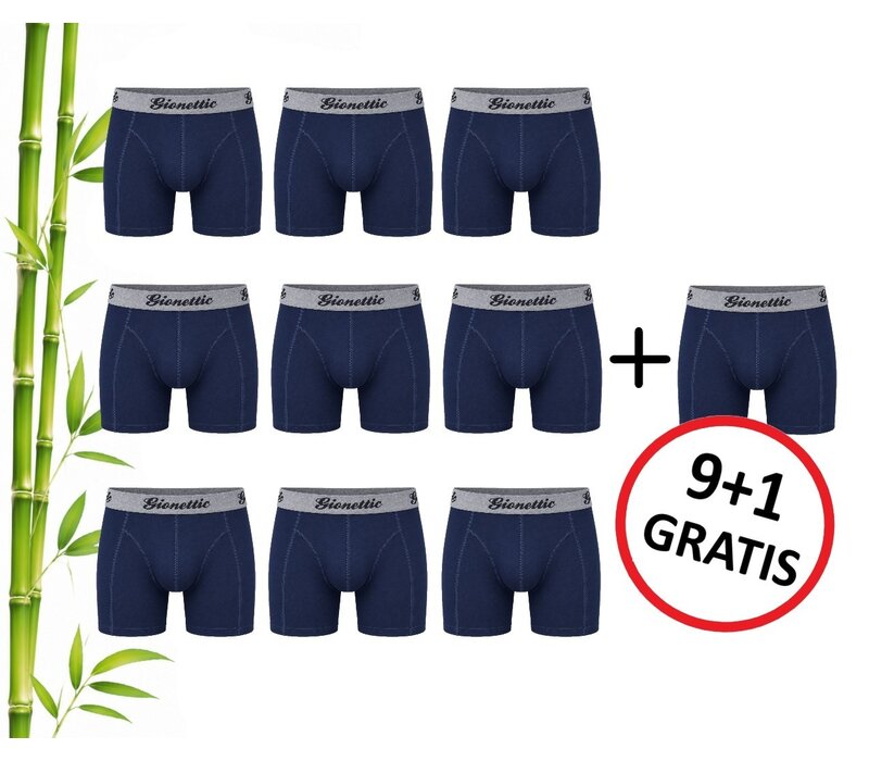 9+1 GRATIS PACK GIONETTIC BAMBOE HEREN BOXERSHORTS MARINE