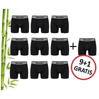 9+1 GRATIS PACK GIONETTIC BAMBOE HEREN BOXERSHORTS ZWART