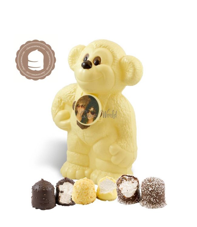 Chocolade Aap met Foto en 2 Zoenen