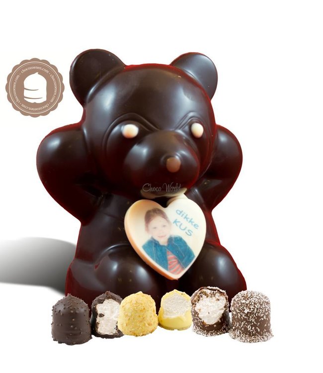 Chocolade Beer met Foto en  2 Zoenen