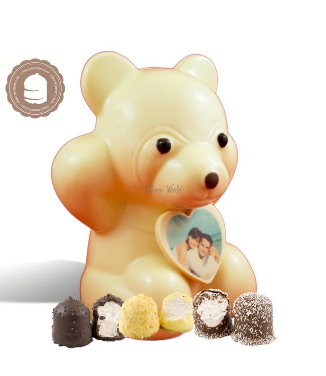 Chocolade Beer met Foto en  2 Zoenen