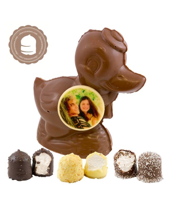 Chocolade Eend met Foto en  2 Zoenen
