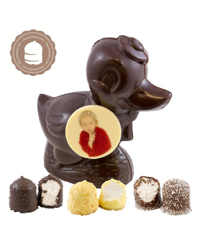 Chocolade Eend met Foto en  2 Zoenen