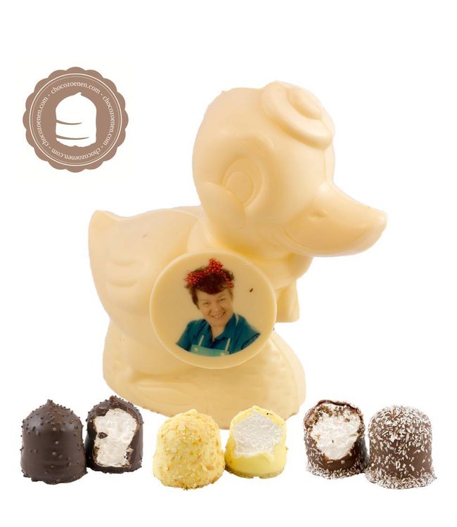 Chocolade Eend met Foto en  2 Zoenen