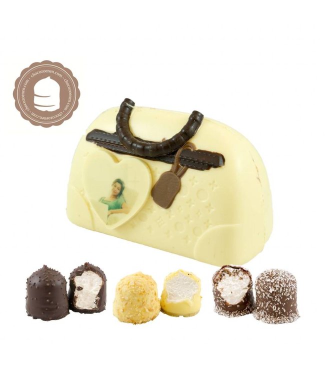 Chocolade Handtas met Foto en  2 Zoenen