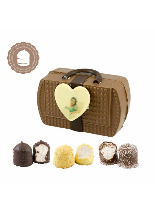 Chocolade Handtasje met Foto en  6 Zoenen