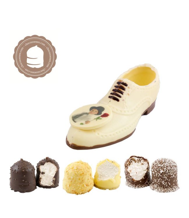 Chocolade Herenschoen met Foto en  2 Zoenen