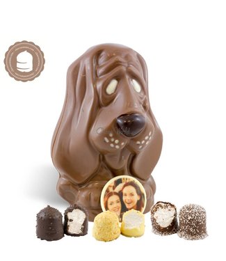 Chocolade Hond met Foto en  2 Zoenen