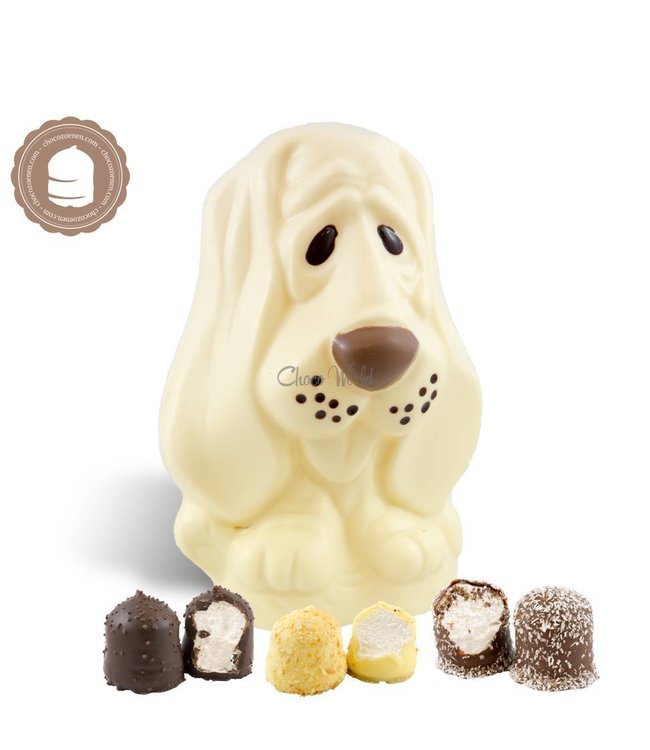 Chocolade Hond met  2 Chocozoenen