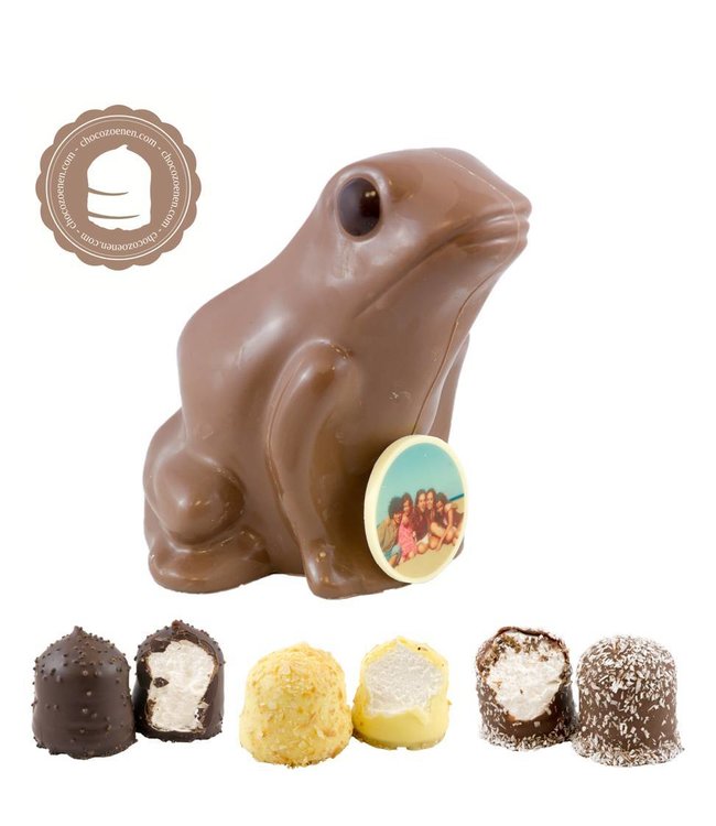 Chocolade Kikker met Foto en 2 Zoenen