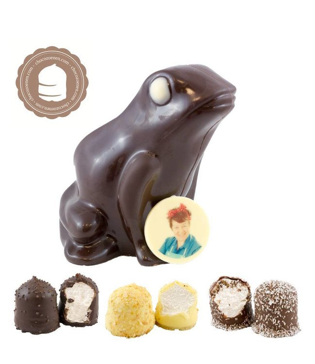 Chocolade Kikker met Foto en 2 Zoenen