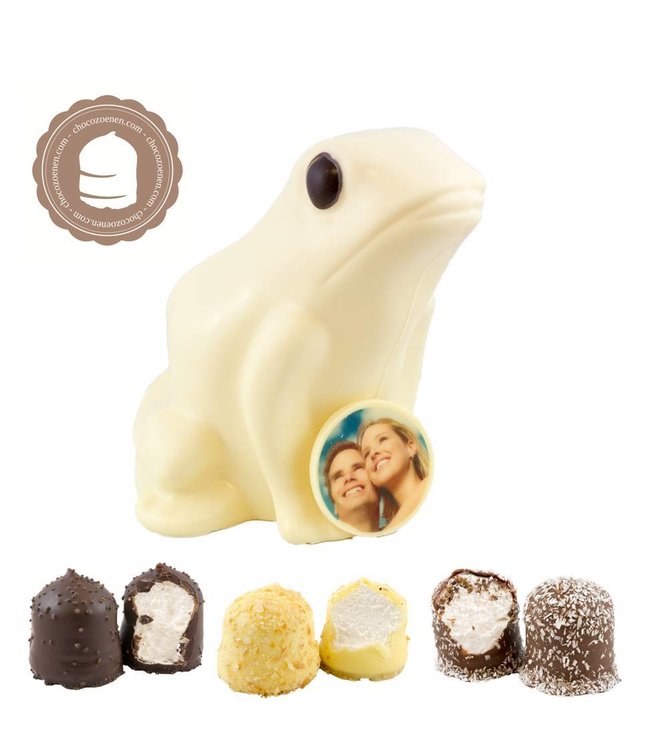 Chocolade Kikker met Foto en 2 Zoenen