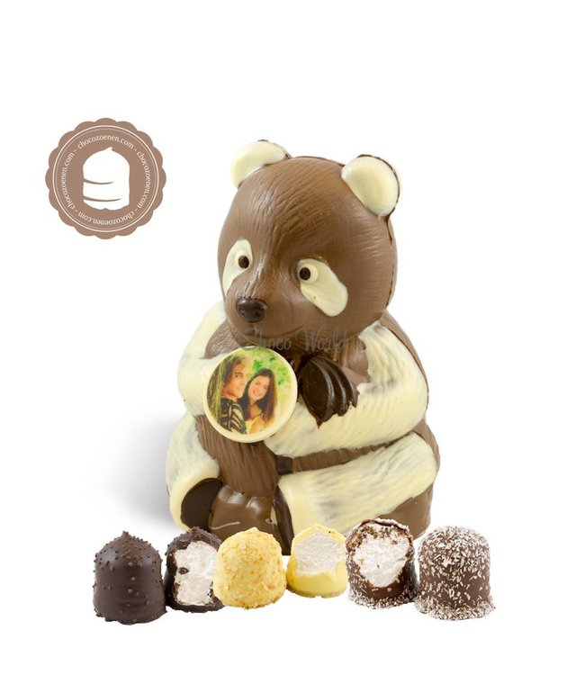 Chocolade Panda Beer met Foto en 2 Zoenen
