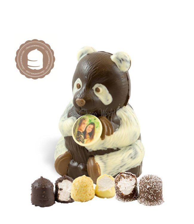 Chocolade Panda Beer met Foto en 2 Zoenen