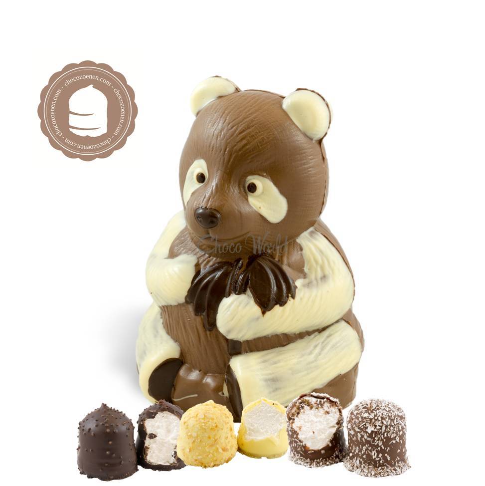 Chocolade Panda Beer met 2 Chocozoenen - Chocozoenen.com