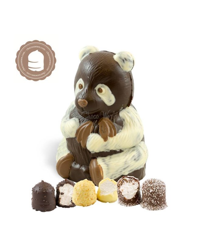Chocolade Panda Beer met  2 Chocozoenen