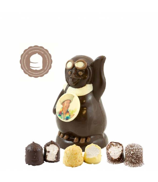 Chocolade Pinguin met Foto en  2 Zoenen