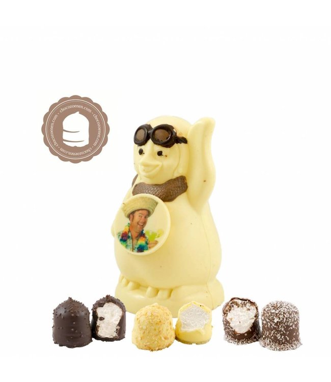 Chocolade Pinguin met Foto en  2 Zoenen