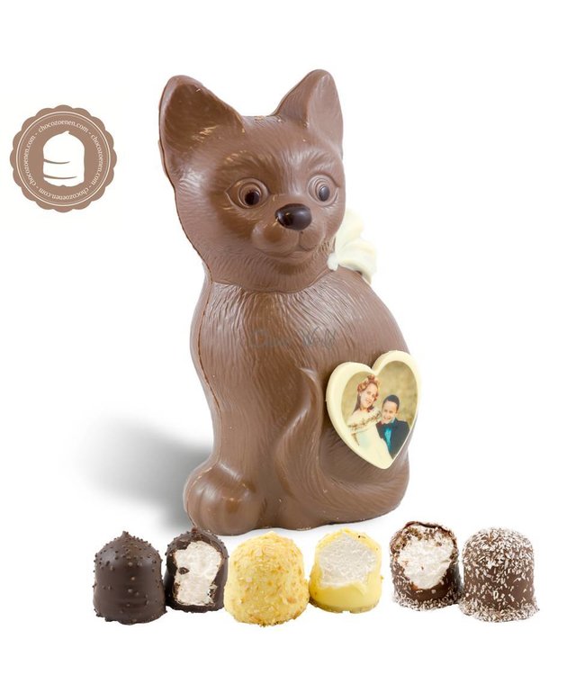 Chocolade Poes met Foto en  2 Zoenen
