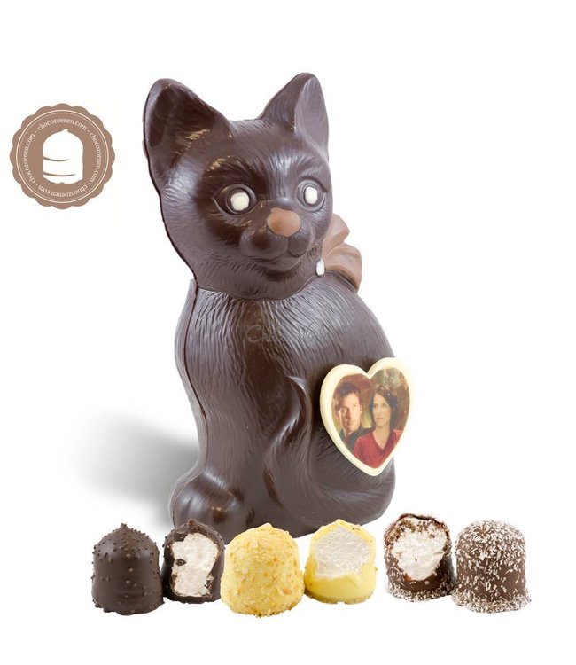 Chocolade Poes met Foto en  2 Zoenen