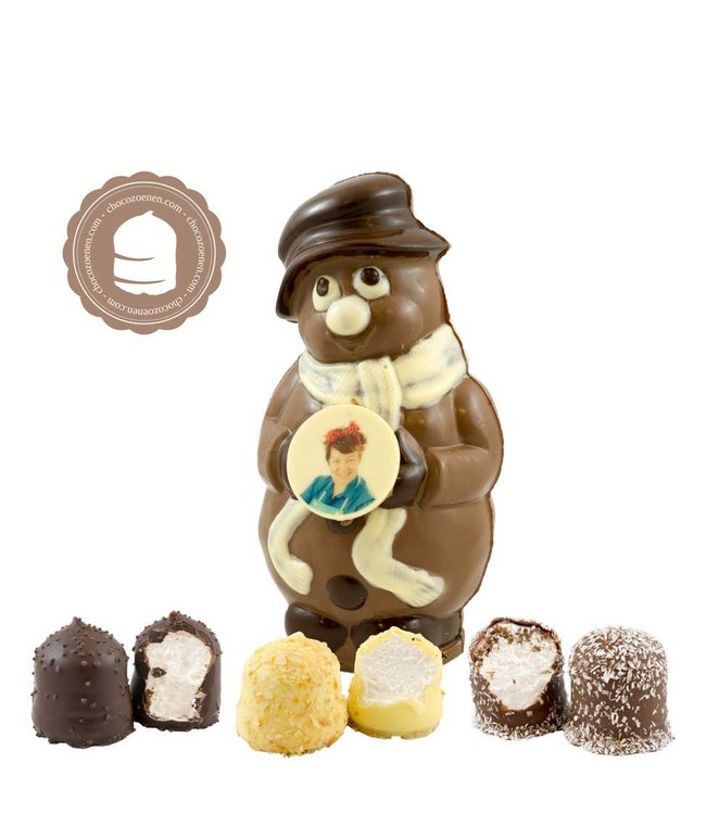 Chocolade Sneeuwman met Foto en  2 Zoenen