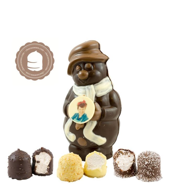 Chocolade Sneeuwman met Foto en  2 Zoenen