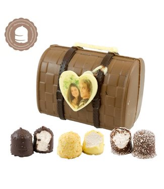 Chocolade Tas met Foto en  2 Zoenen