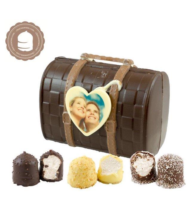 Chocolade Tas met Foto en  2 Zoenen