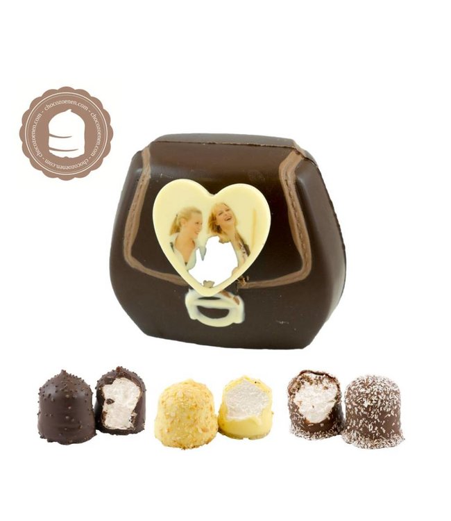 Chocolade Tasje met Foto en  2 Zoenen