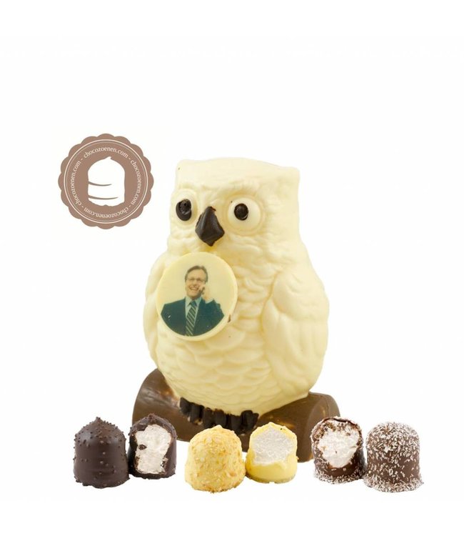 Chocolade Uil met Foto en  2 Zoenen