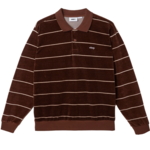 OBEY ASTORIA VELOUR STRIPE POLO LS