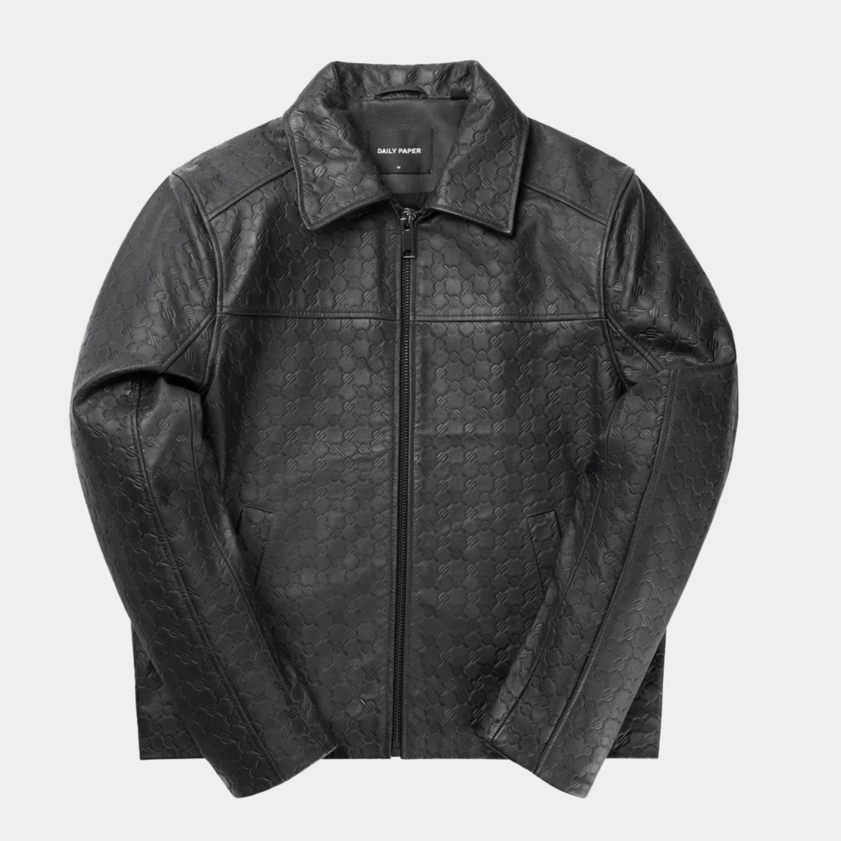 DAILY PAPER DP SILENCE MONOGRAM LEATHER JACKET