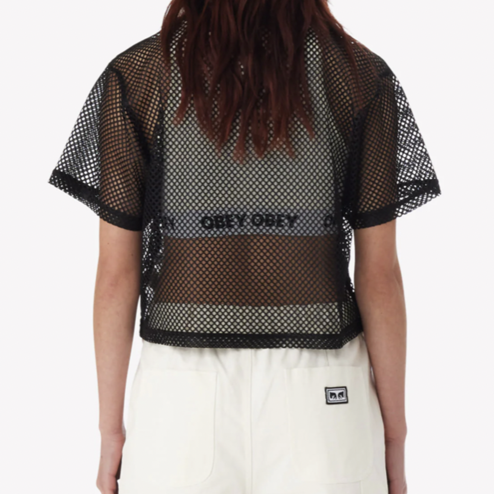 W OBEY ROSE MESH TOP