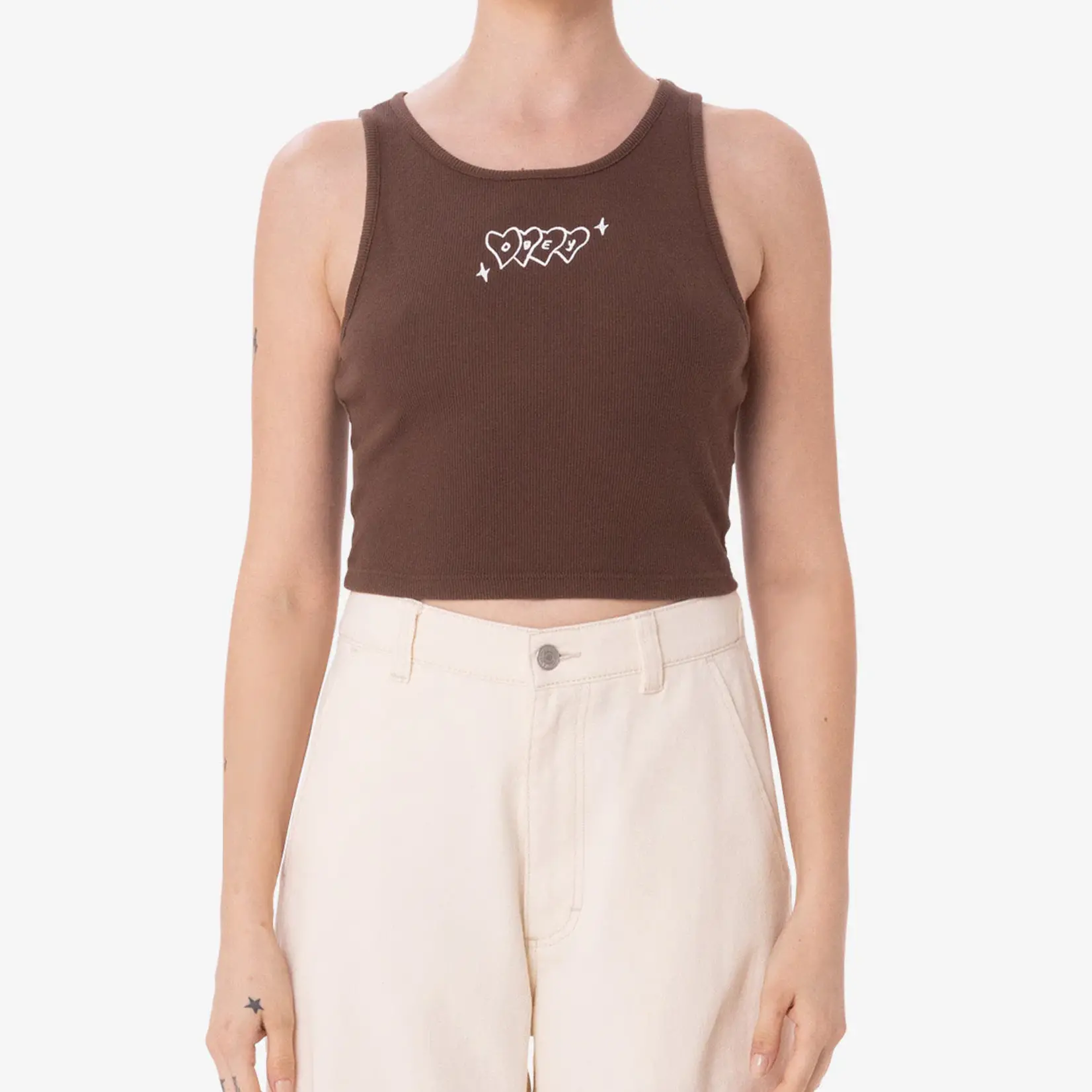 OBEY W OBEY HEARTS TOP