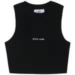 SIXTH JUNE W SJ RIBBED TANK TOP SJ LOGO