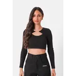SIXTH JUNE W SIXTH JUNE LS RIBBED CROP TOP JEWEL