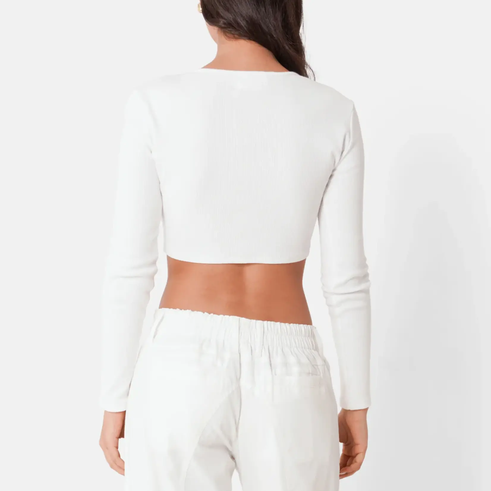 SIXTH JUNE W SJ LS RIBBED CROP TOP JEWEL