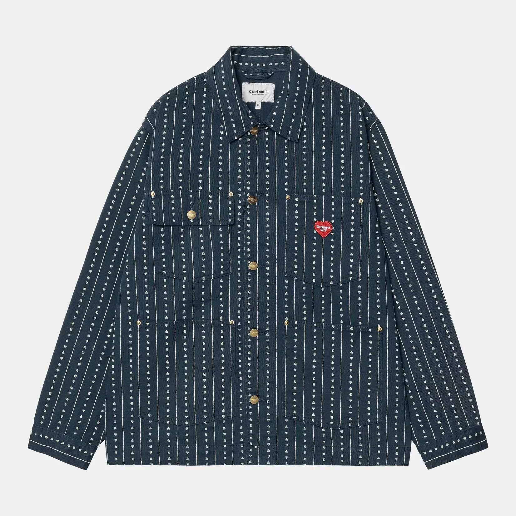 CARHARTT WIP DREWE CHORE COAT HEART C PINSTRIPE
