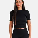 SIXTH JUNE W SJ TEXTURED SS CROP TOP
