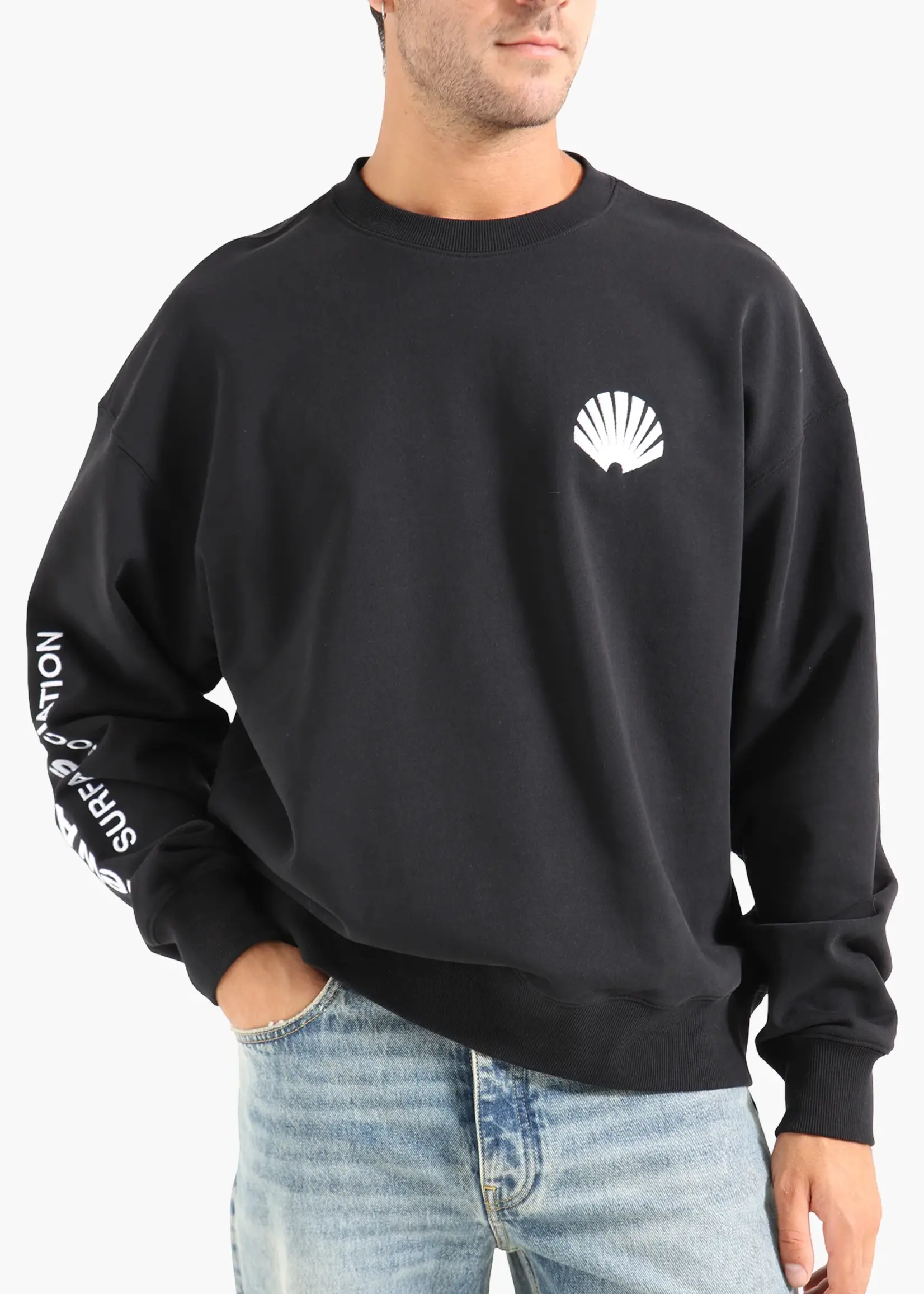 NEW AMSTERDAM SURF ASSOCIATION NEW AMSTERDAM LOGO  CREWNECK