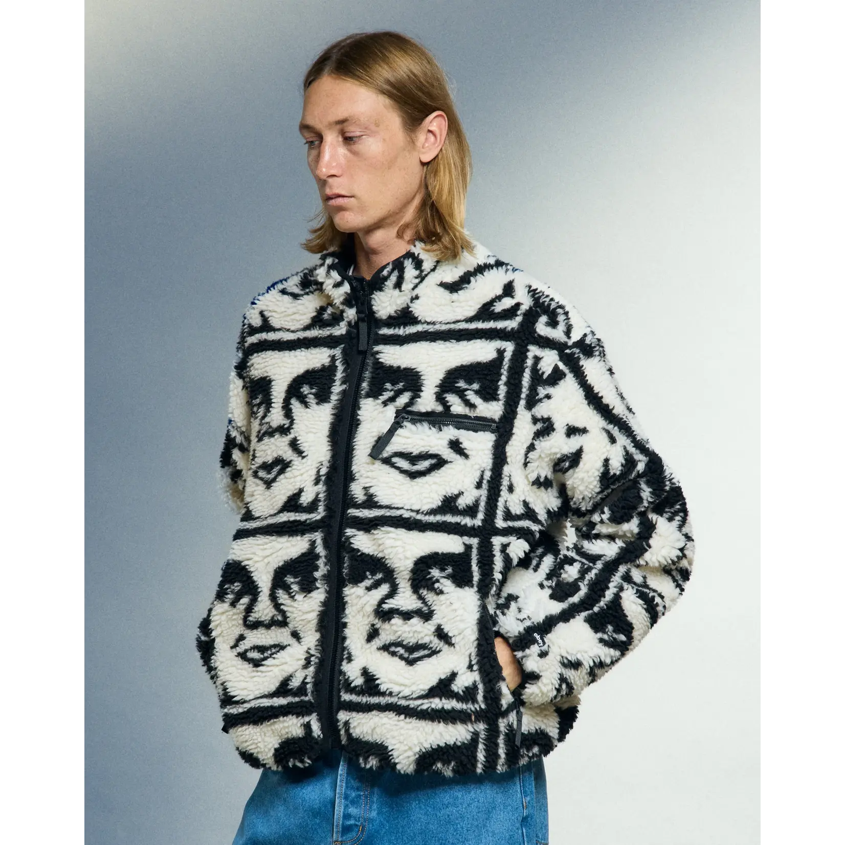 OBEY OBEY REPEATED ICON SHERPA JACKET