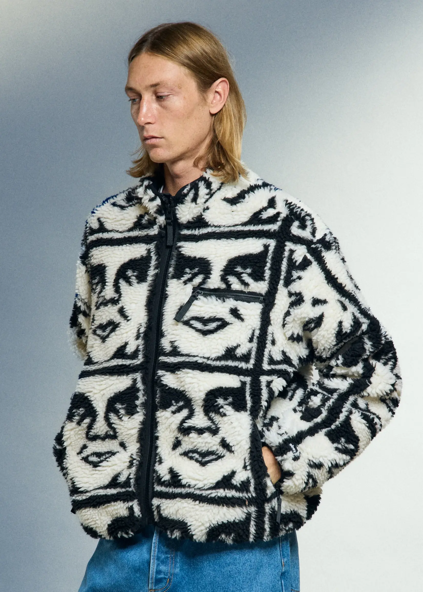 OBEY OBEY REPEATED ICON SHERPA JACKET