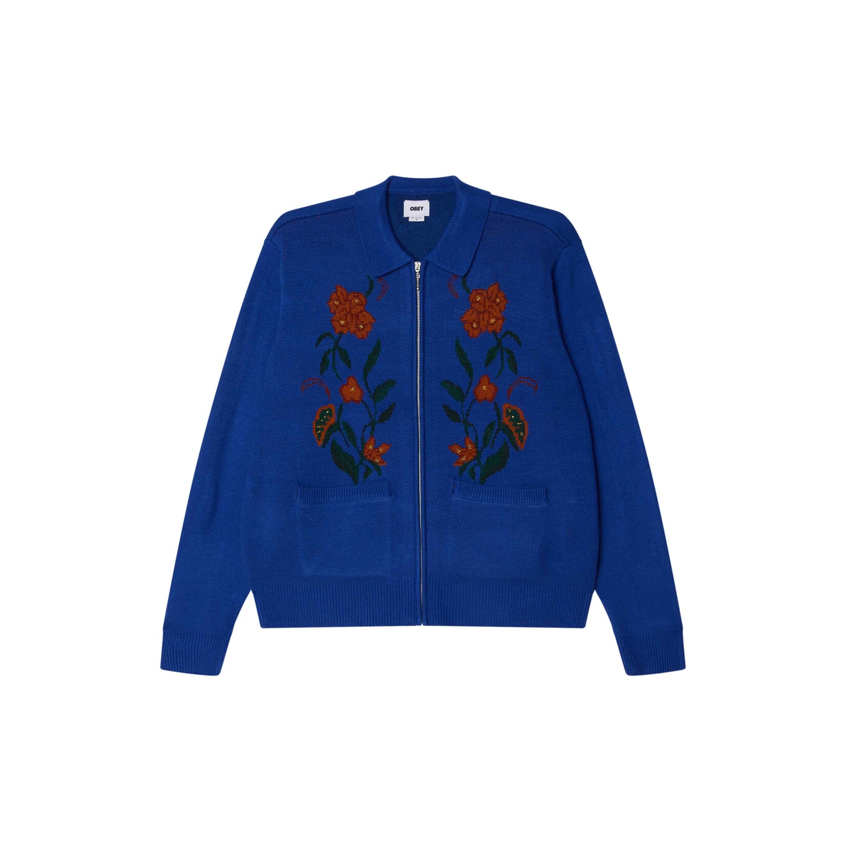OBEY OBEY FLORAL ZIP CARDIGAN